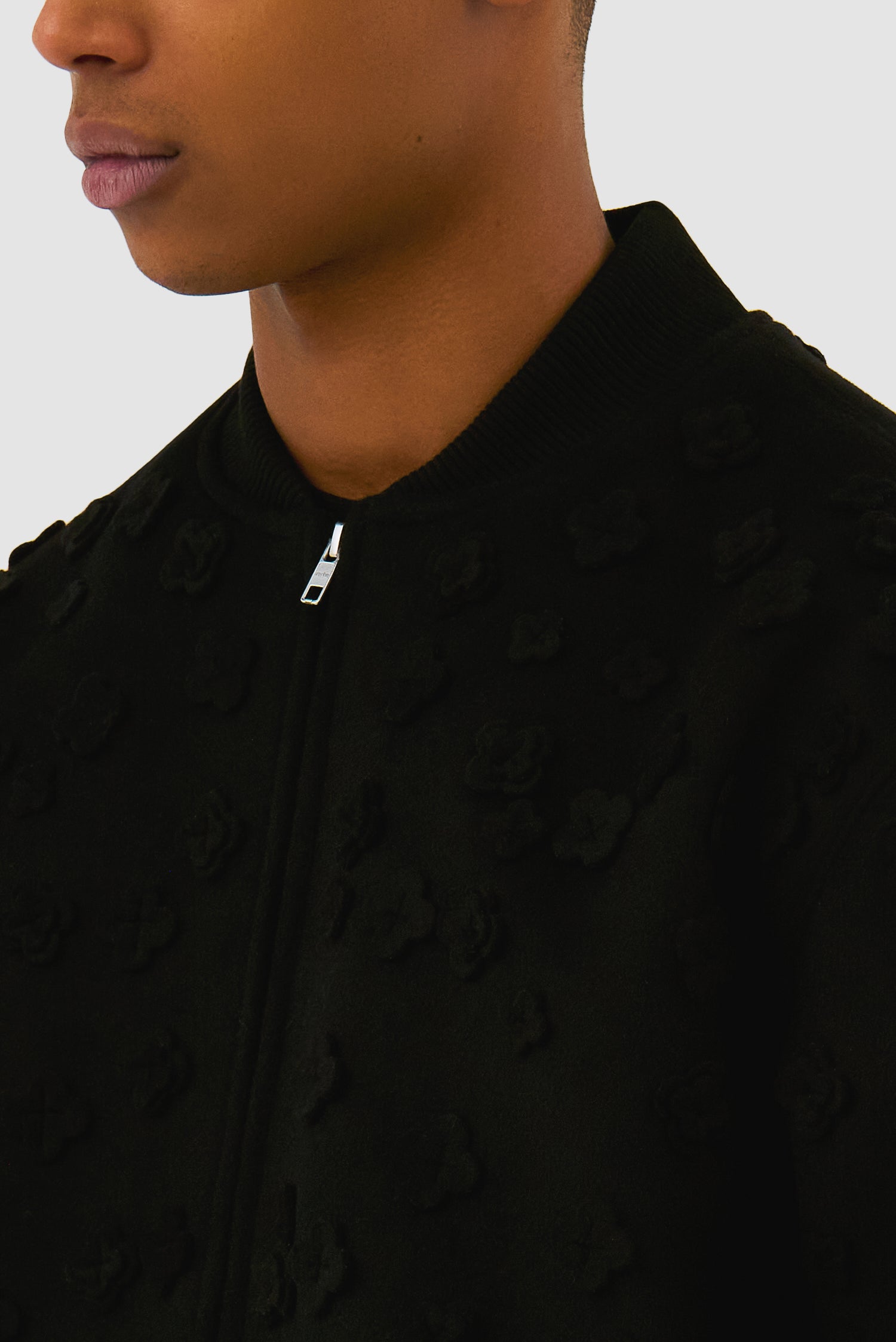 Flower Bomber Jacket - Black