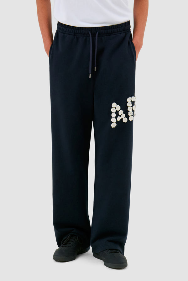 Crochet Flowers Pants - Navy