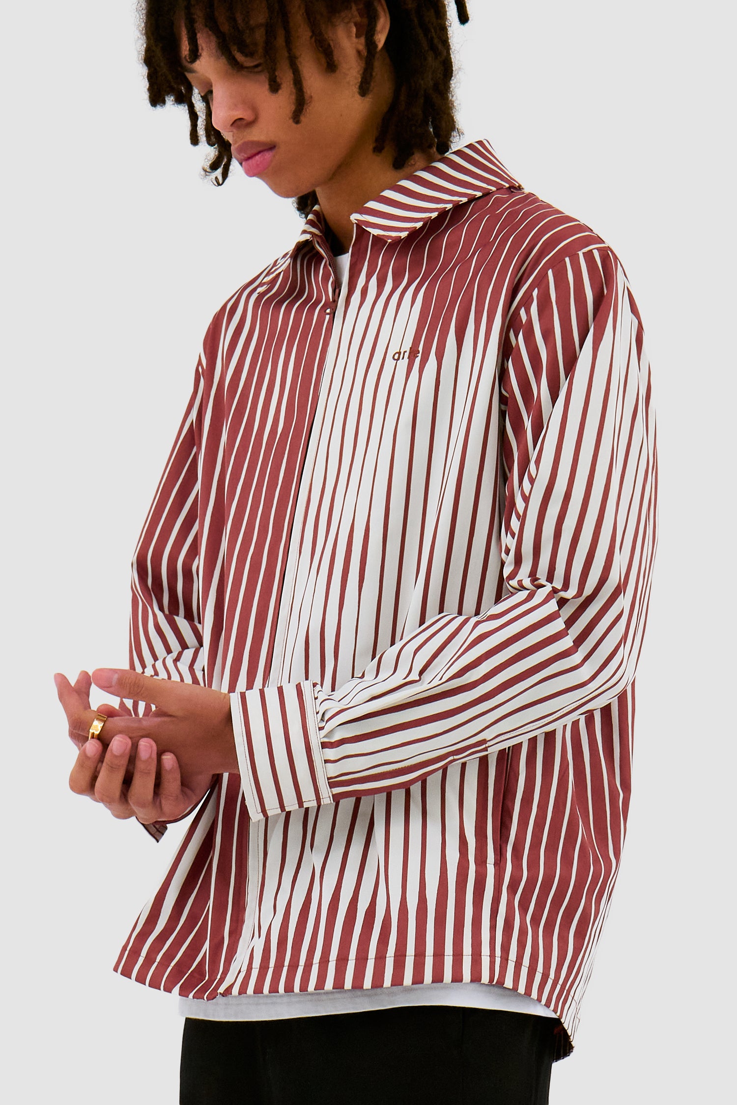 Striped Shirt - Orange/White