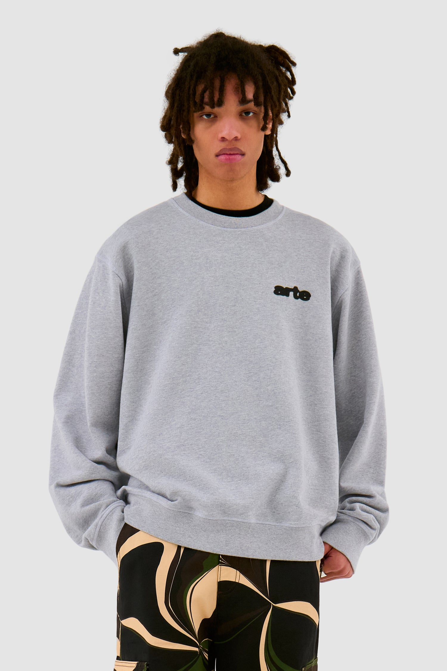 Blur Flower Crewneck - Grey