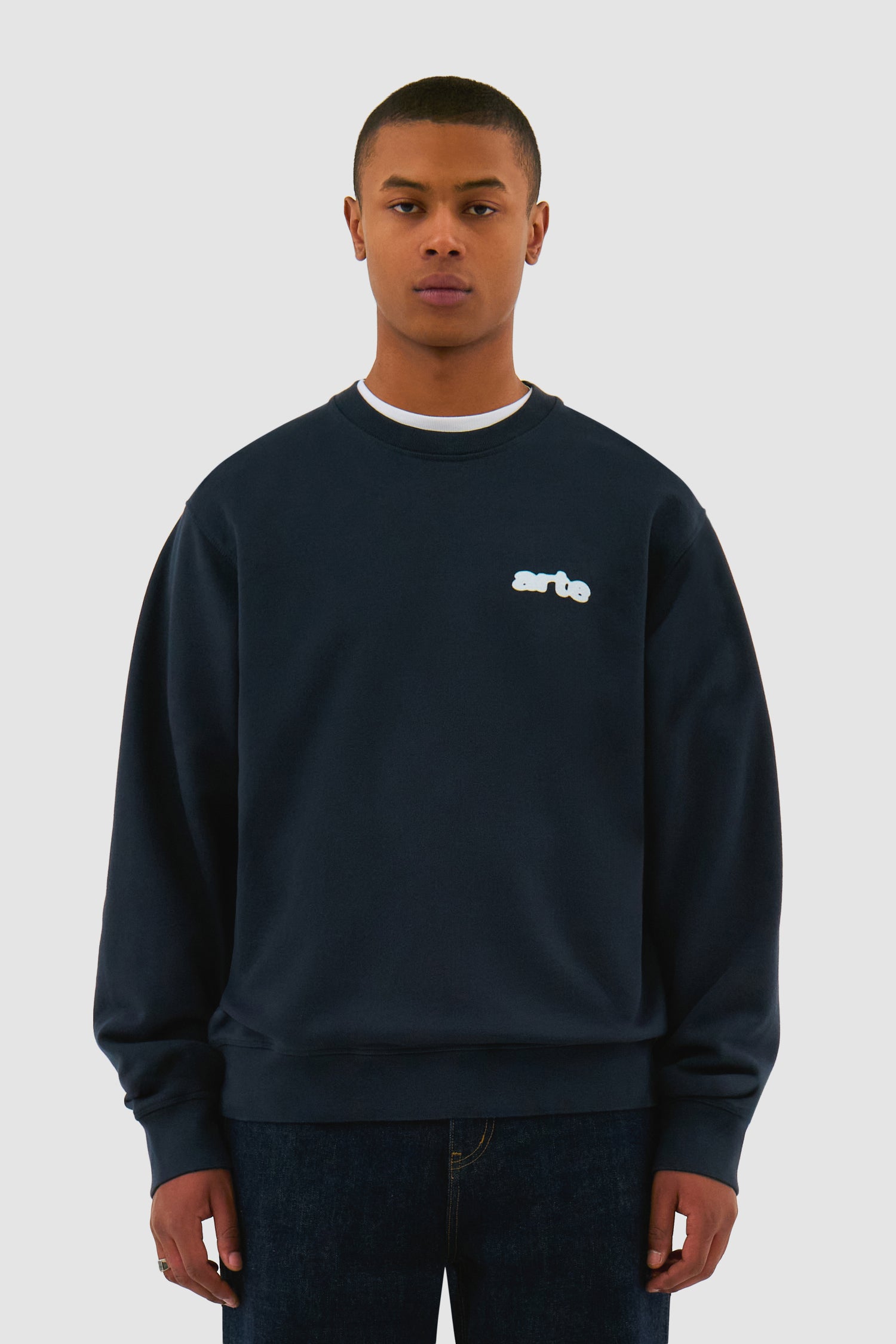 Blur Flower Crewneck - Marine