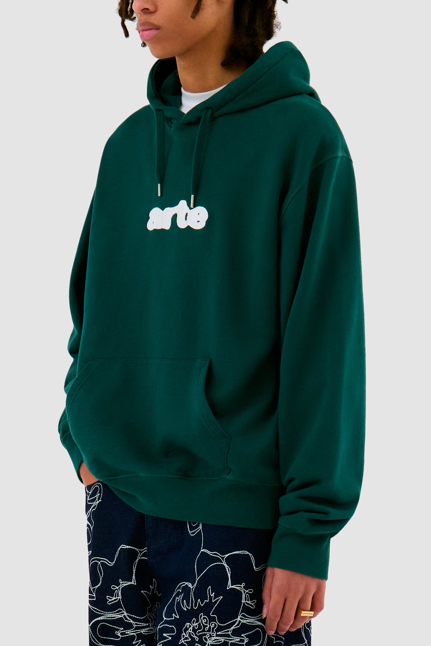 Sweat à capuche avec logo brodé - Vert