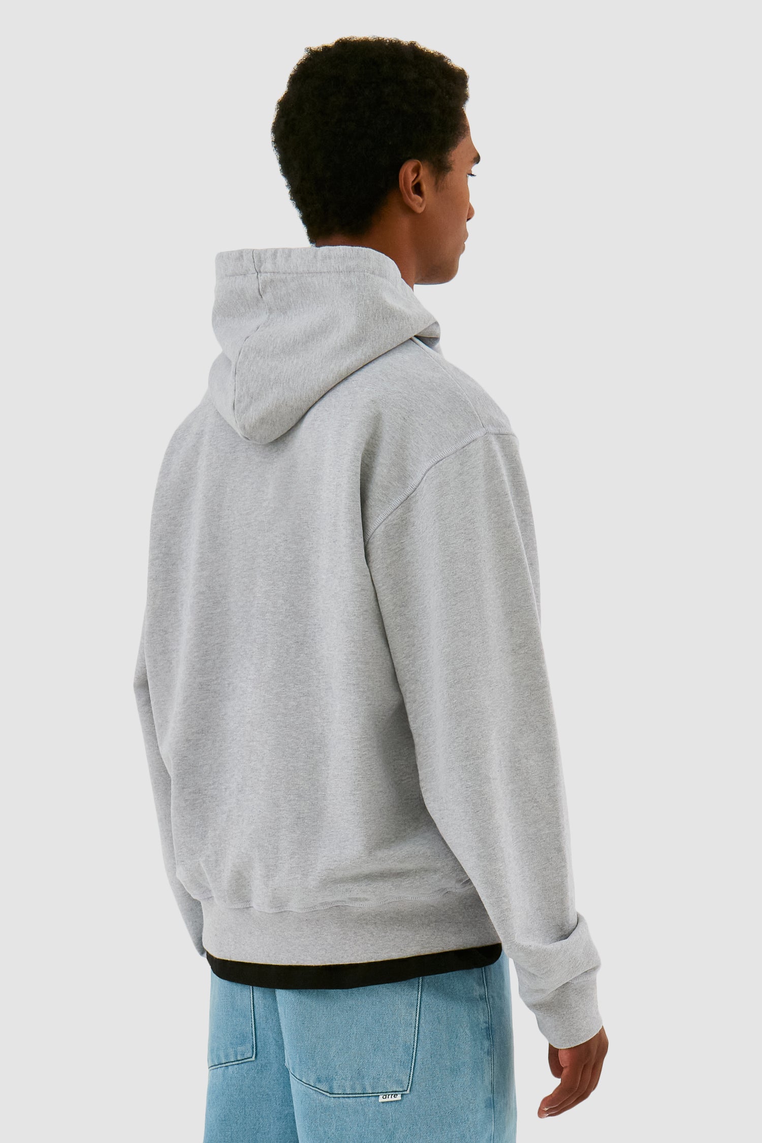 Sweat à capuche zippé brodé - Gris