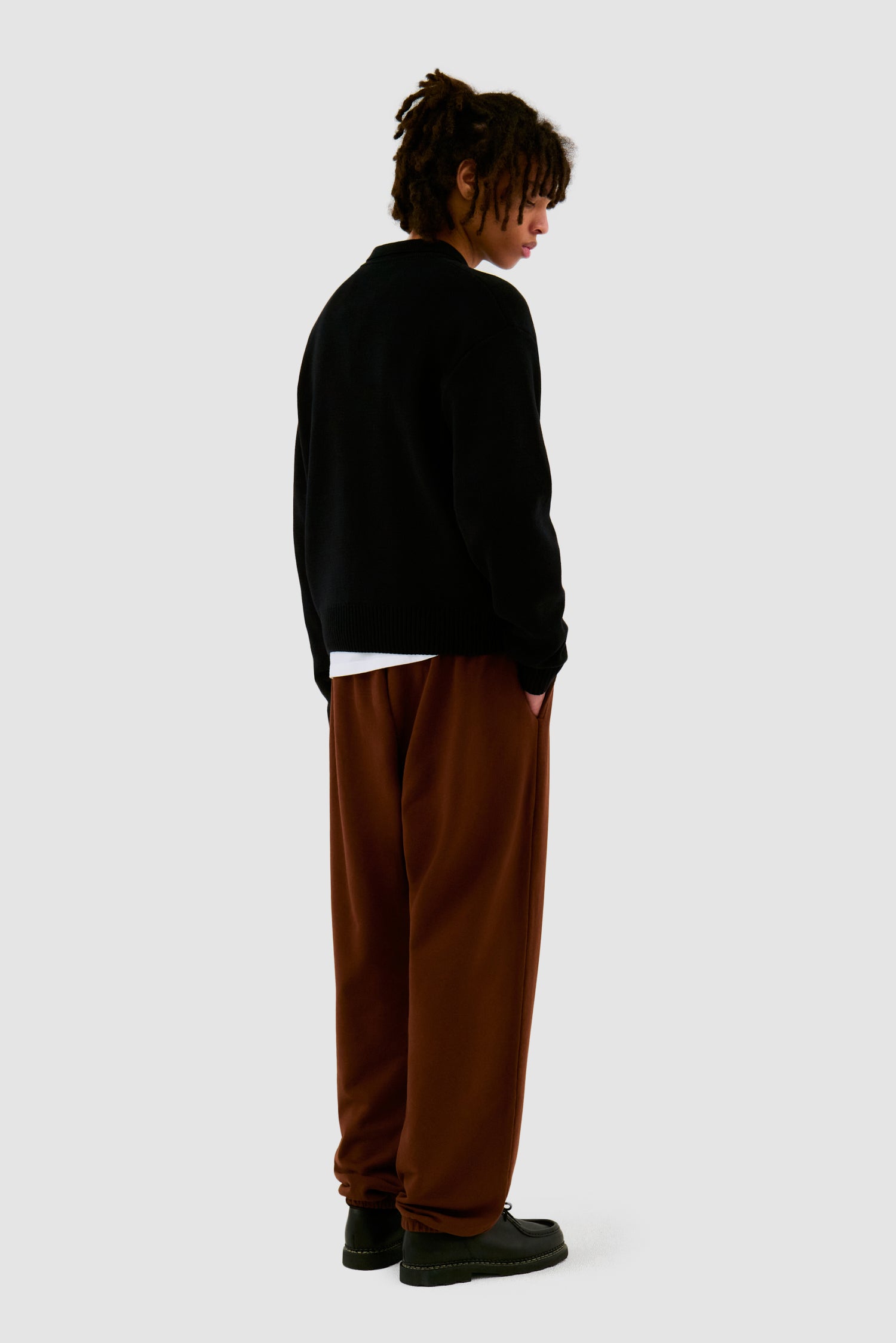 Heart Flower Sweat Pants - Brown