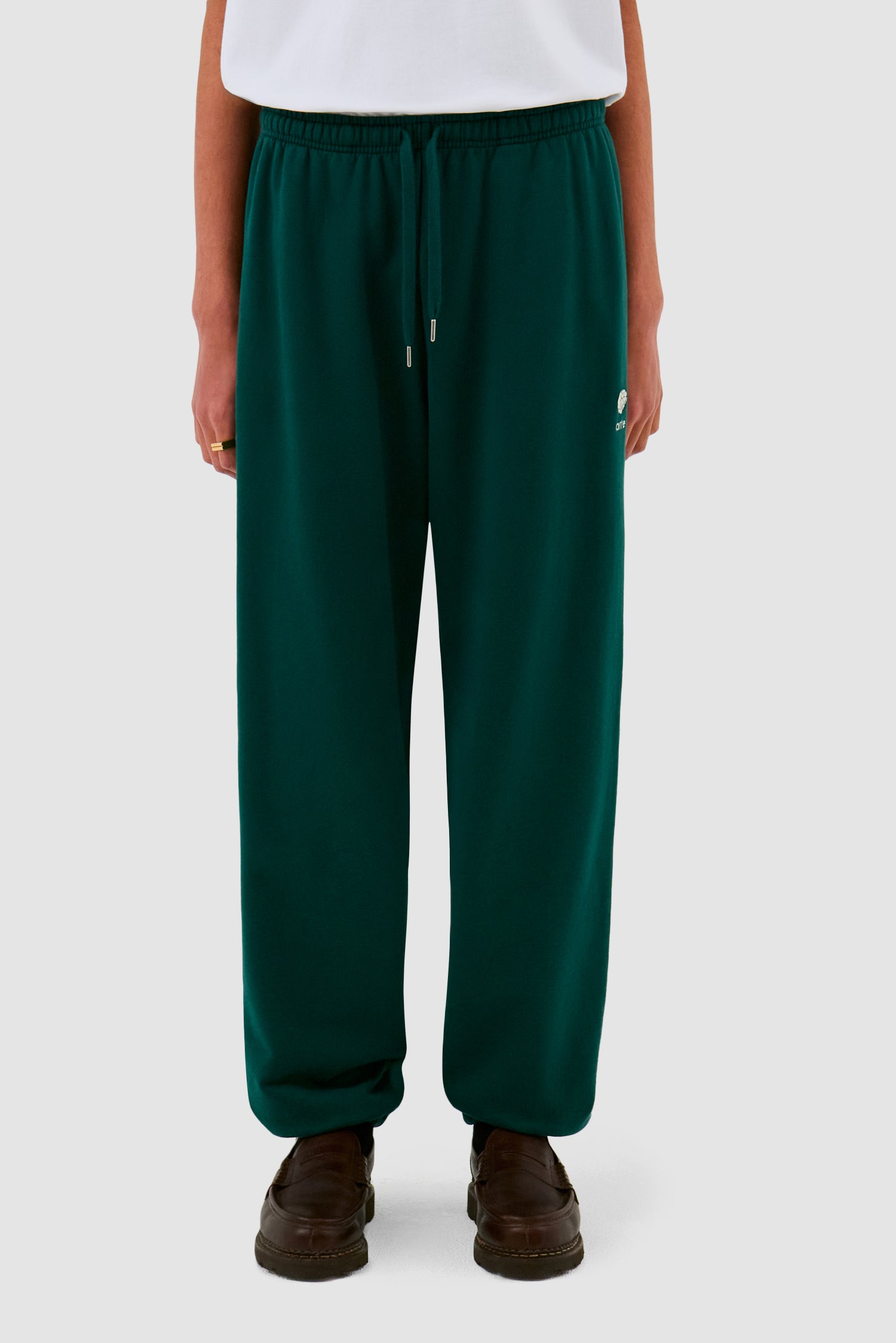 Heart Flower Sweat Pants - Green