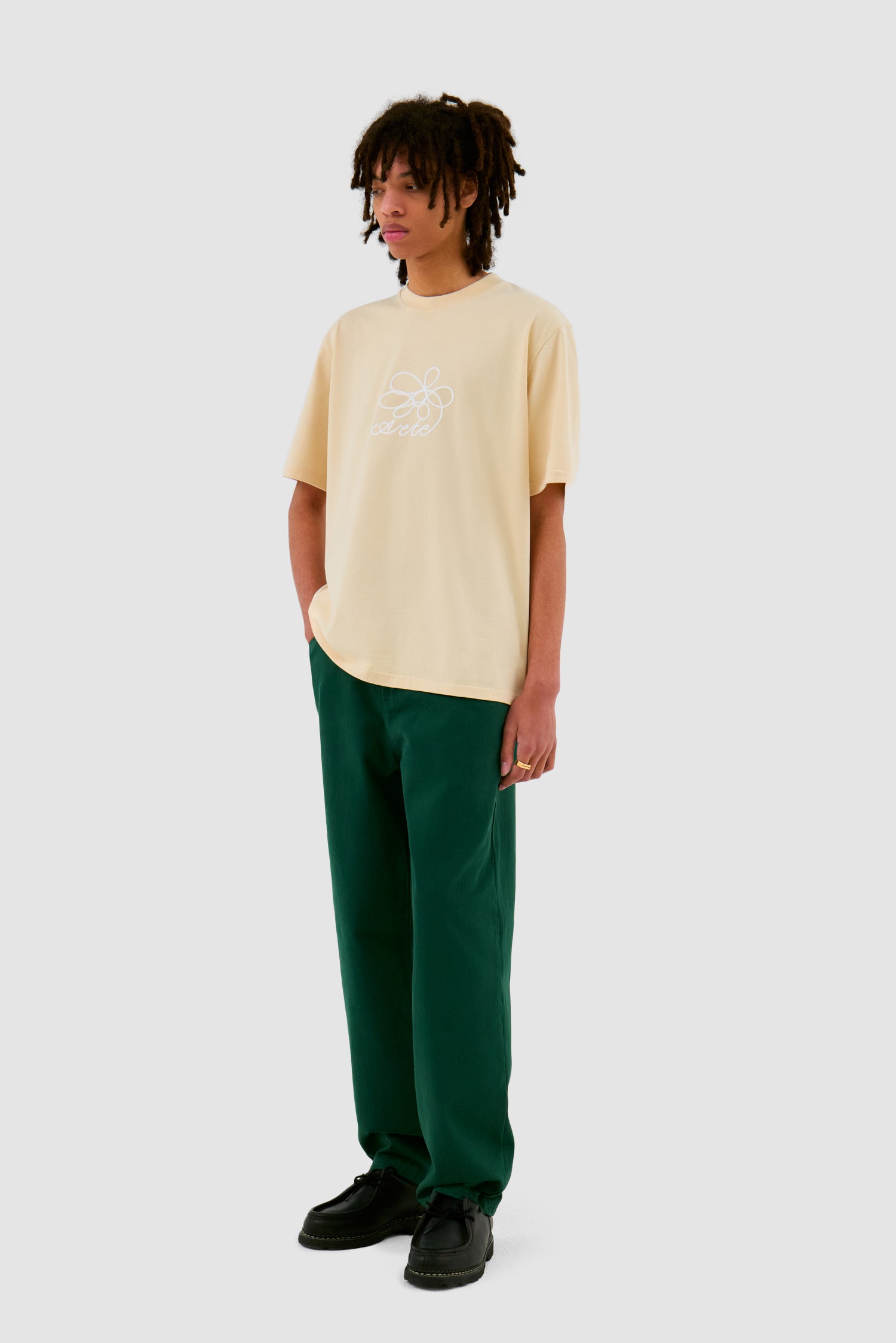 Pantalon à poches brodées - Vert