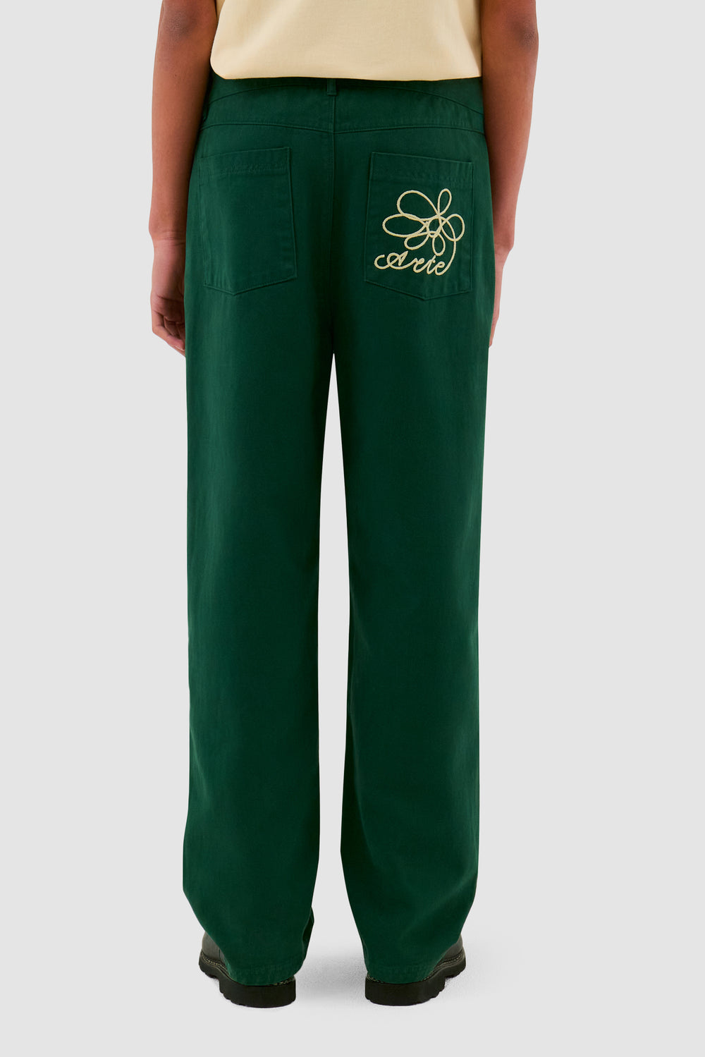 Pantalon à poches brodées - Vert