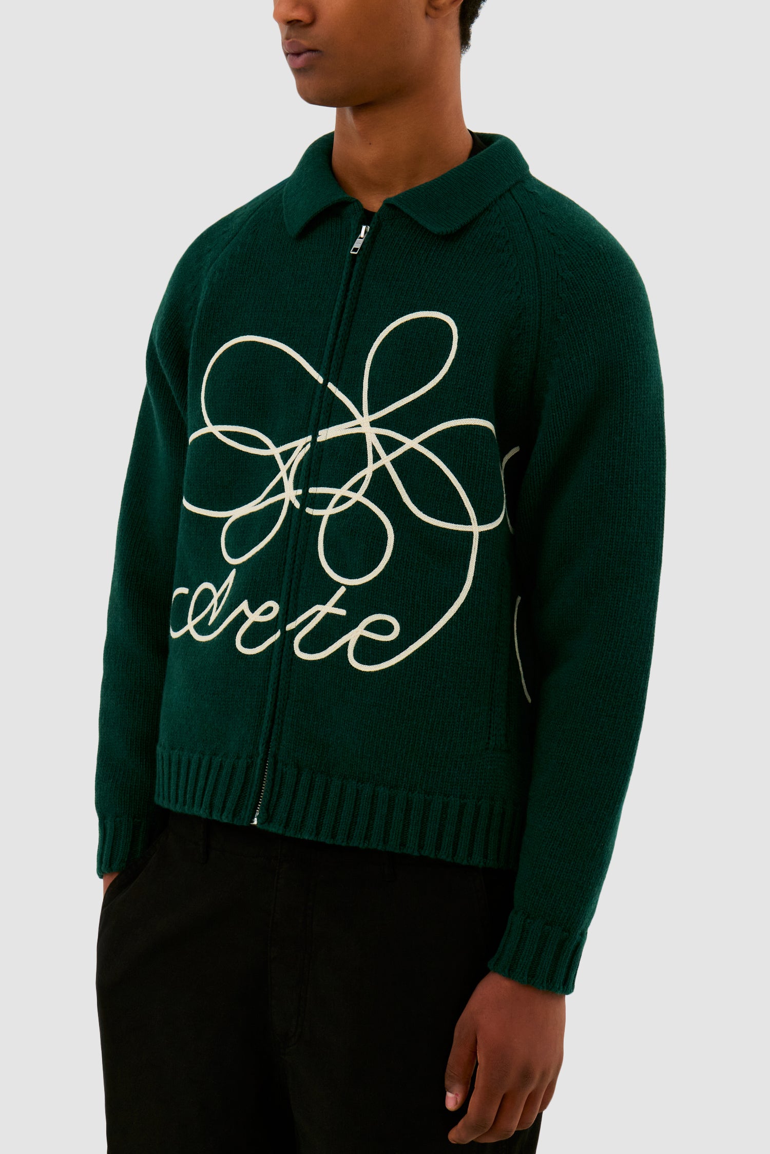 Tricot avec logo fleuri - Vert