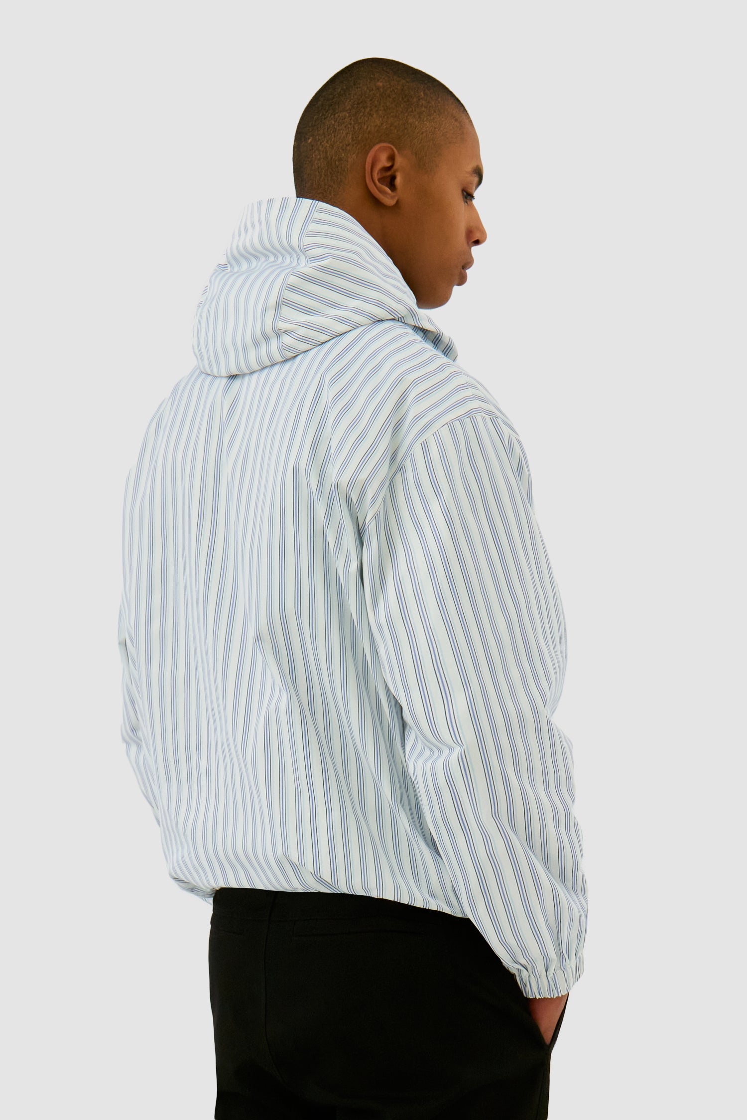 Striped Technical Jacket - White/Blue