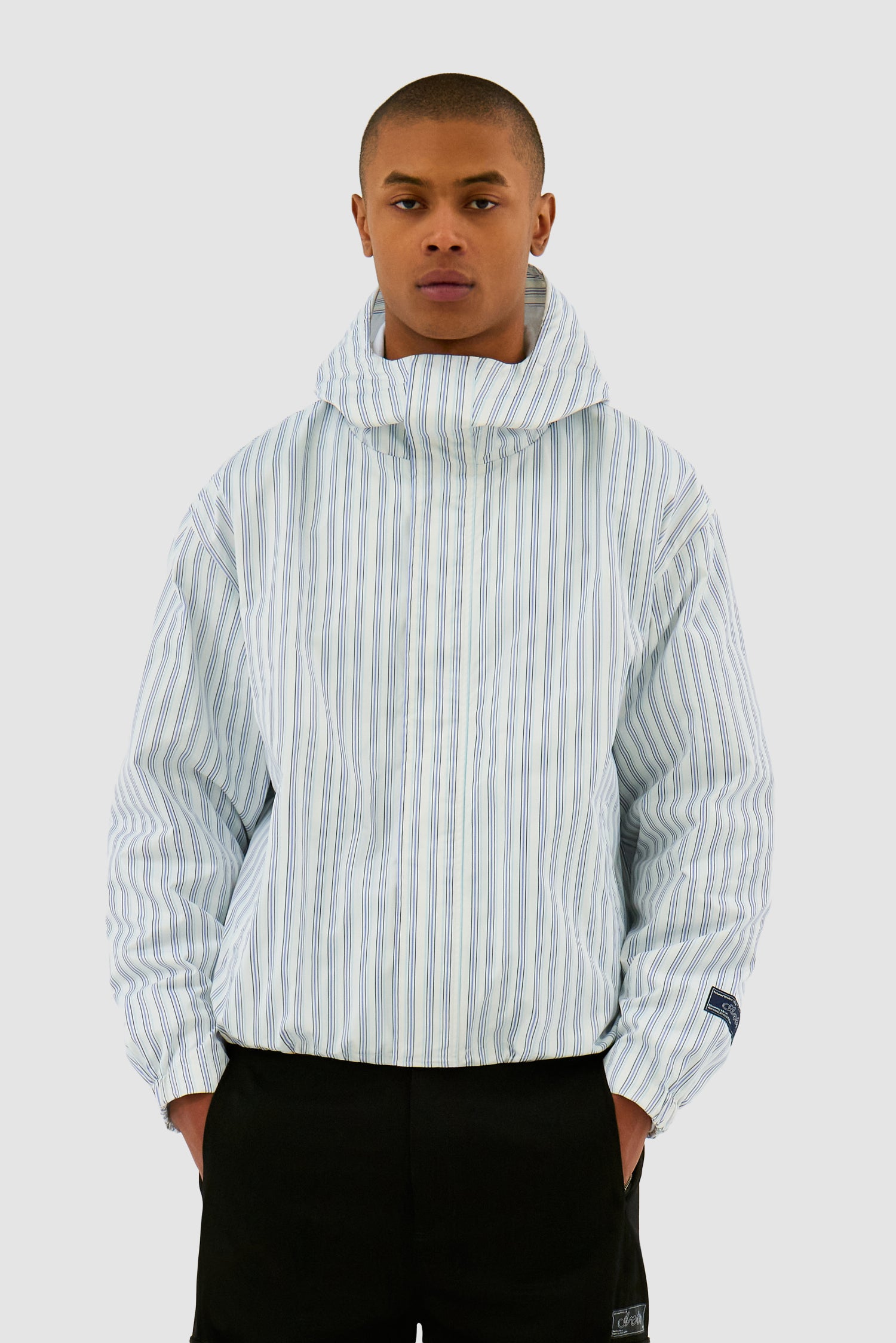 Veste technique rayée - Blanc/Bleu