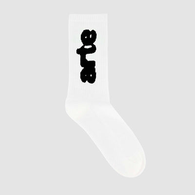 Chaussettes verticales floues - blanches