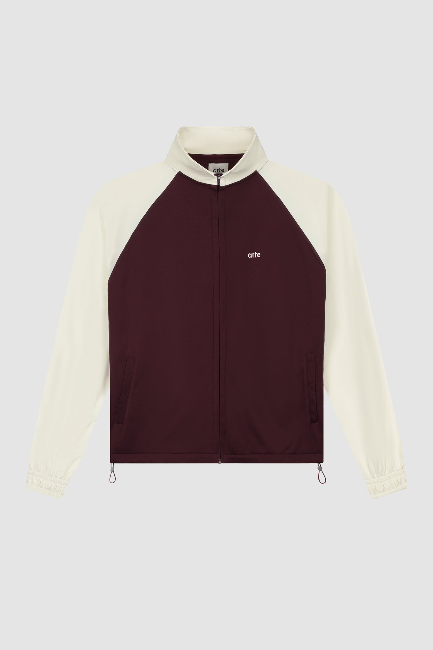 Carded Tracksuit Top - Bordeaux/Cream