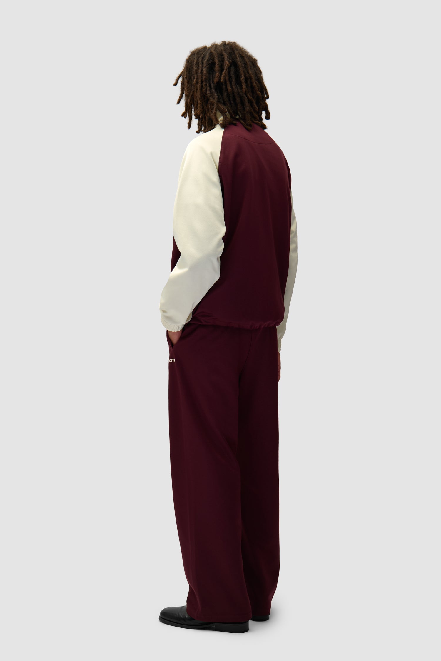 Carded Tracksuit Top - Bordeaux/Cream