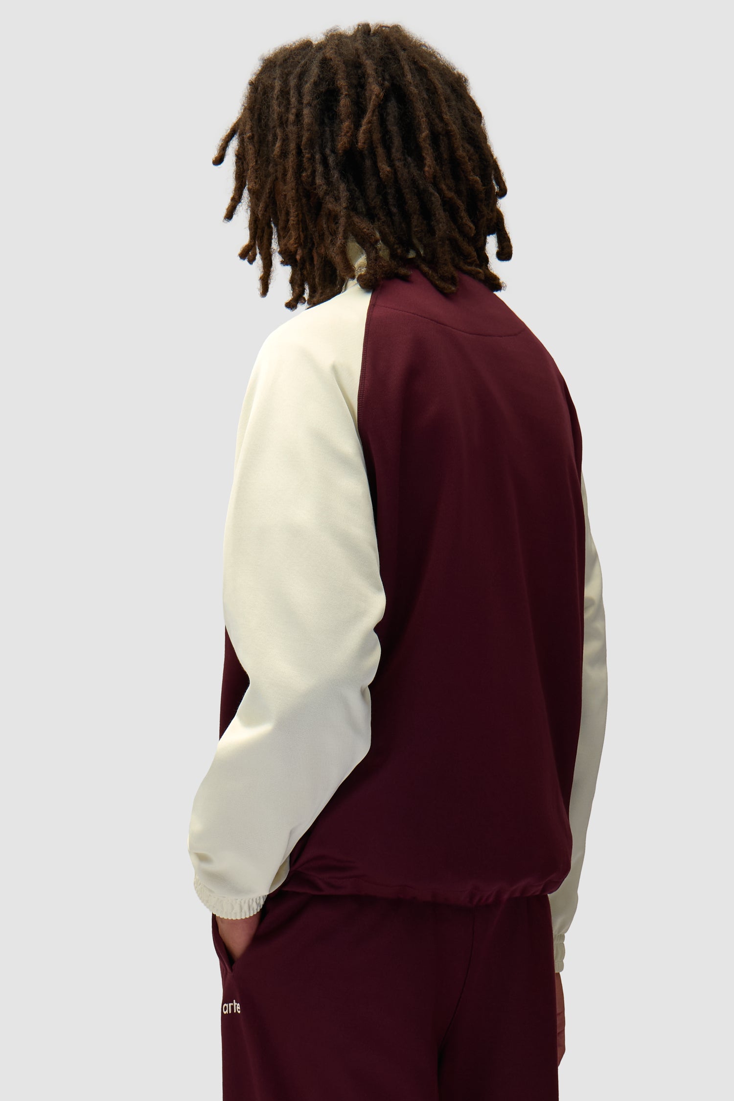 Carded Tracksuit Top - Bordeaux/Cream