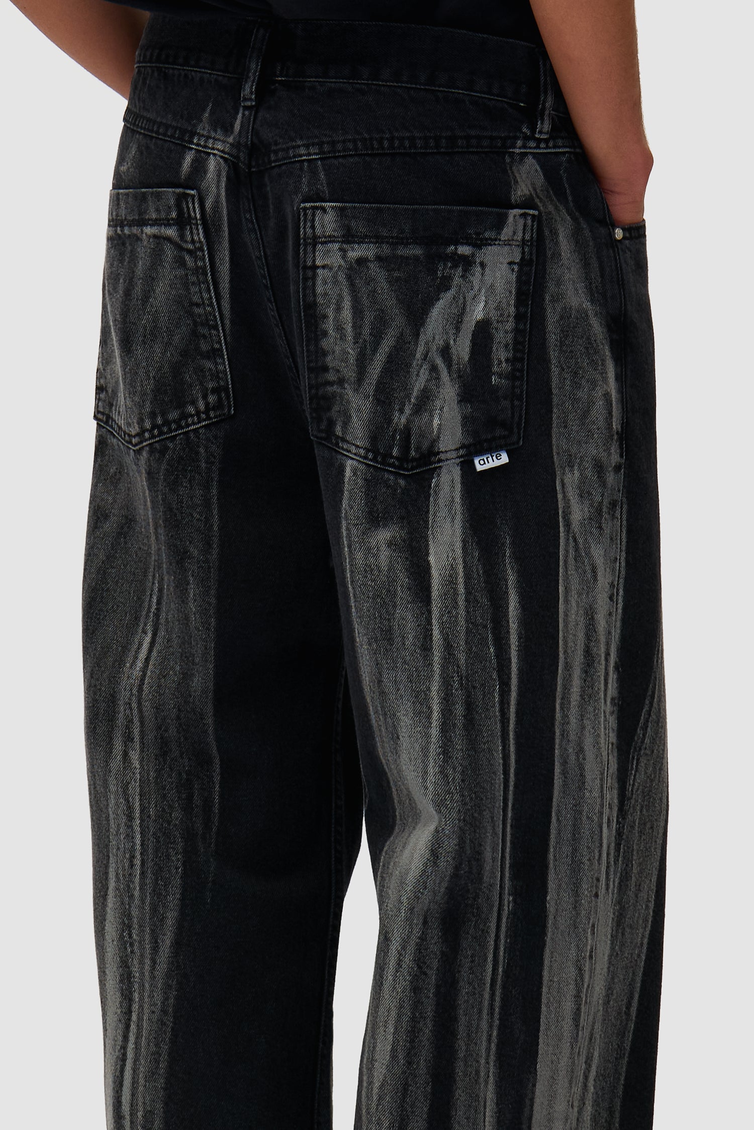 Washed Jeans Pants - Black Denim