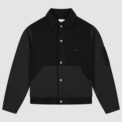 Veste combinée nylon/laine - Noir