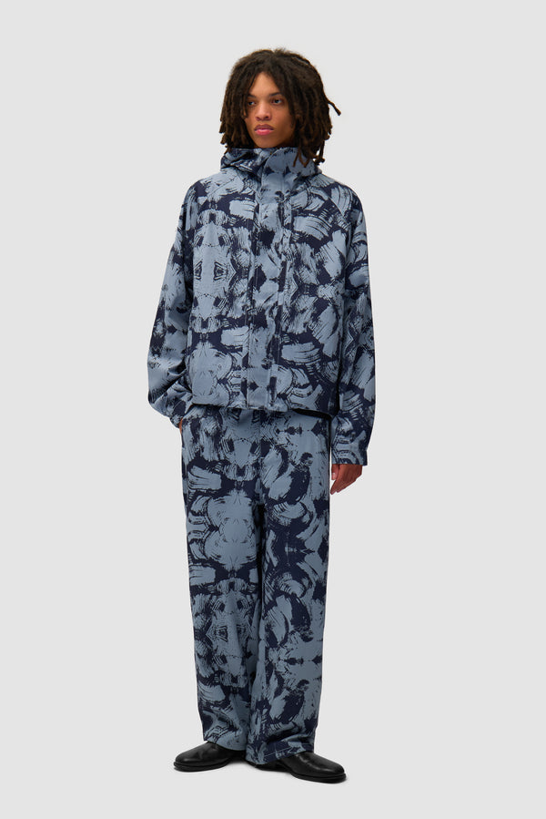 Scratch Technical Jacket in Blue worn by a model, full-body front view