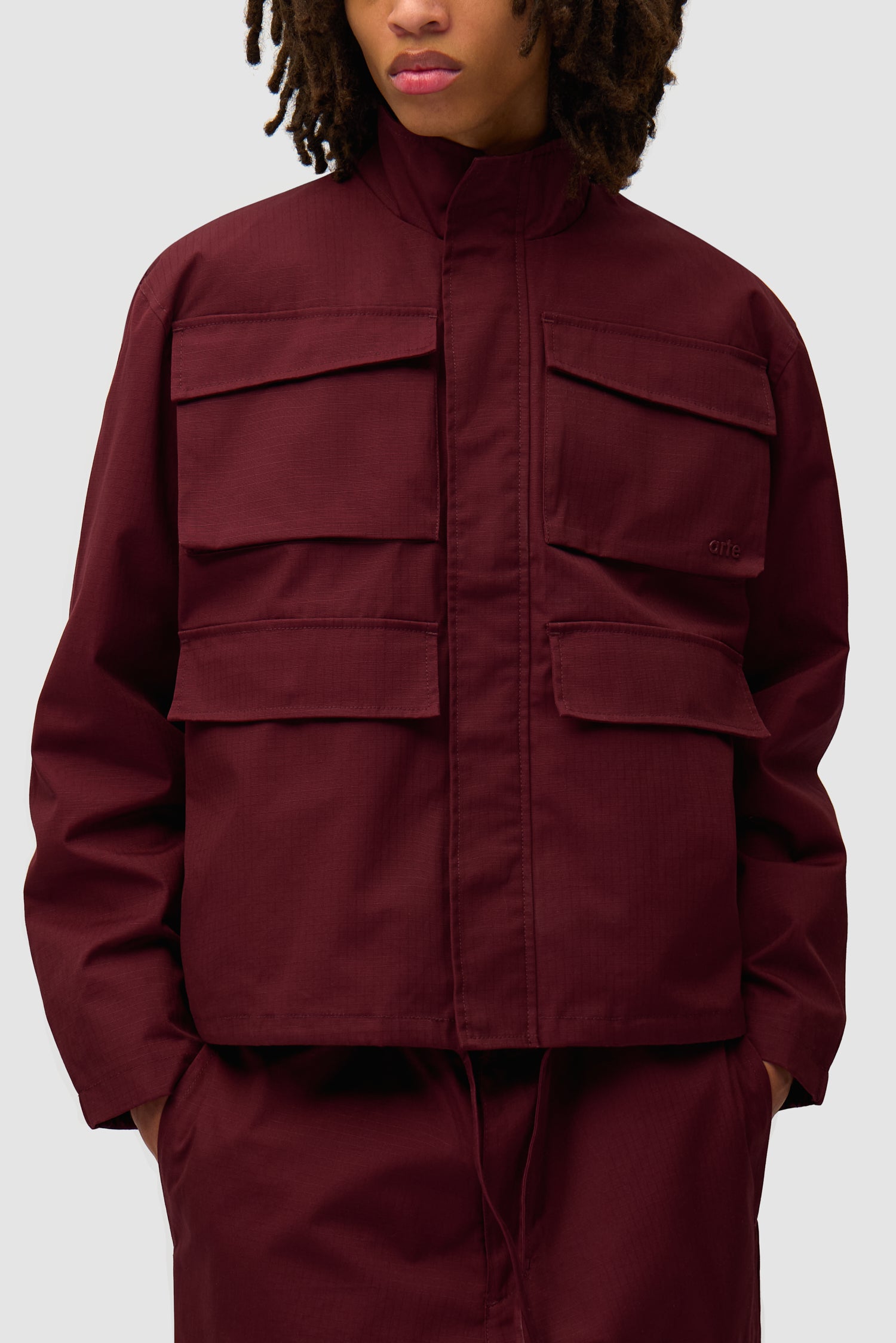 Waxed Ripstop Jacket - Bordeaux