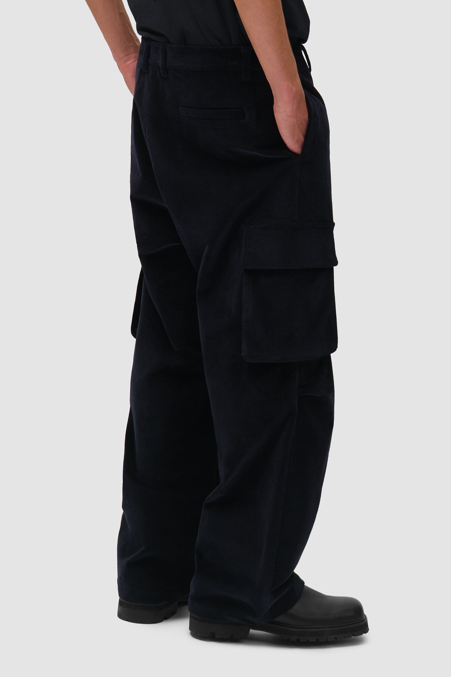 Corduroy Cargo Pants - Navy