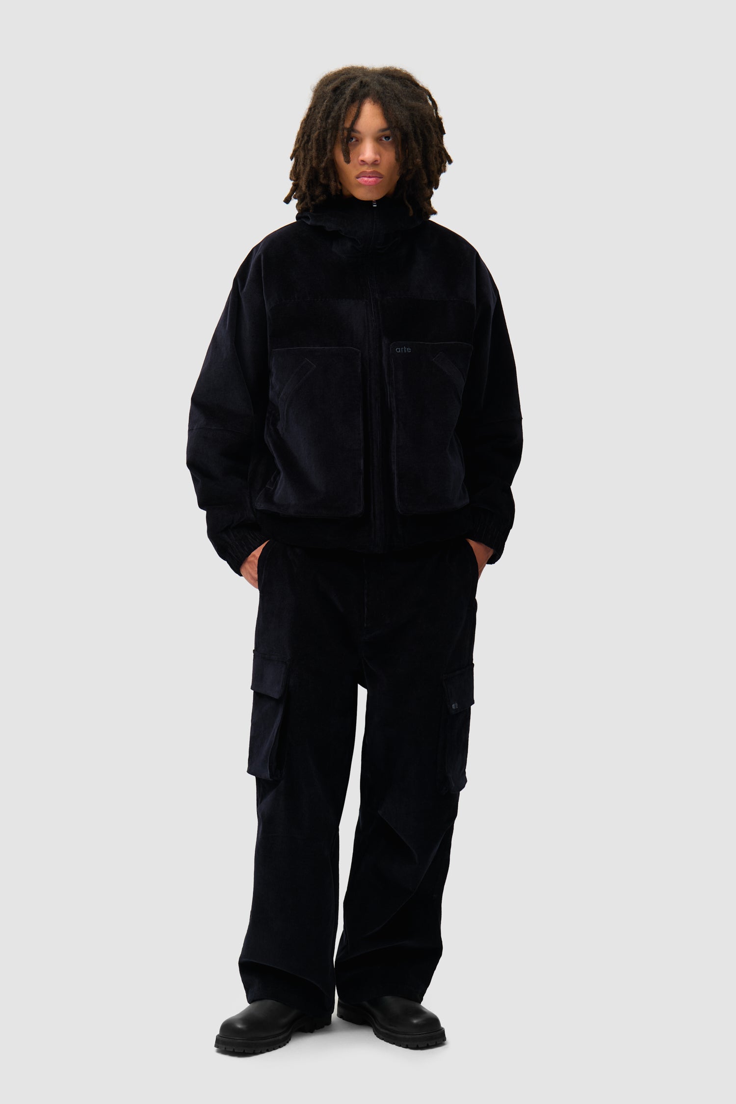 Corduroy Cargo Pants - Navy