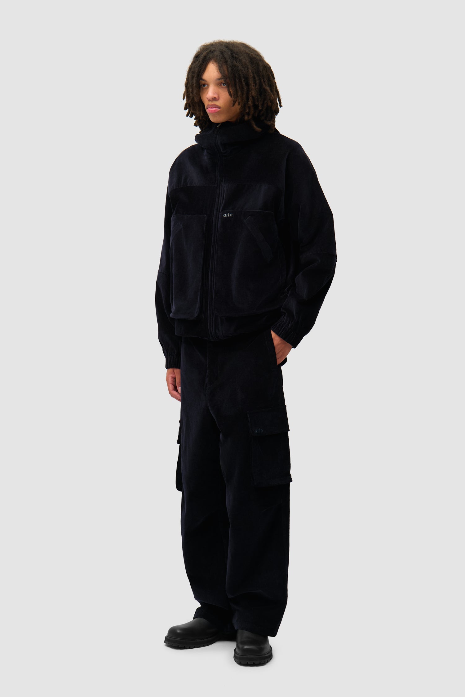 Corduroy Cargo Pants - Navy