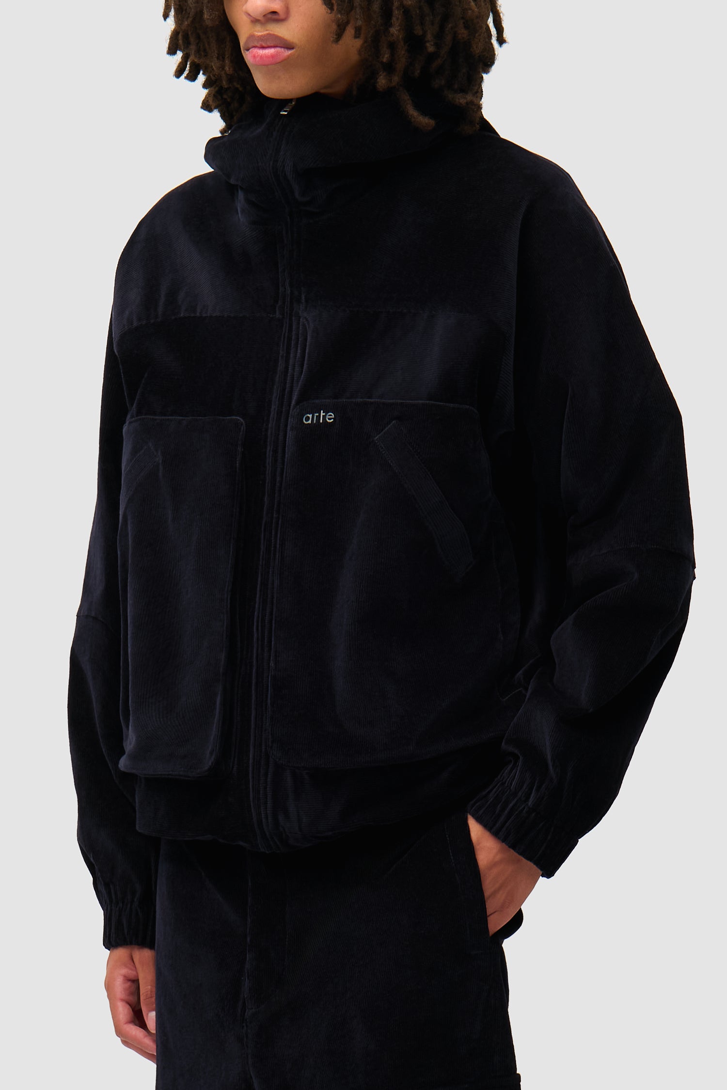 Veste technique en velours côtelé - Marine