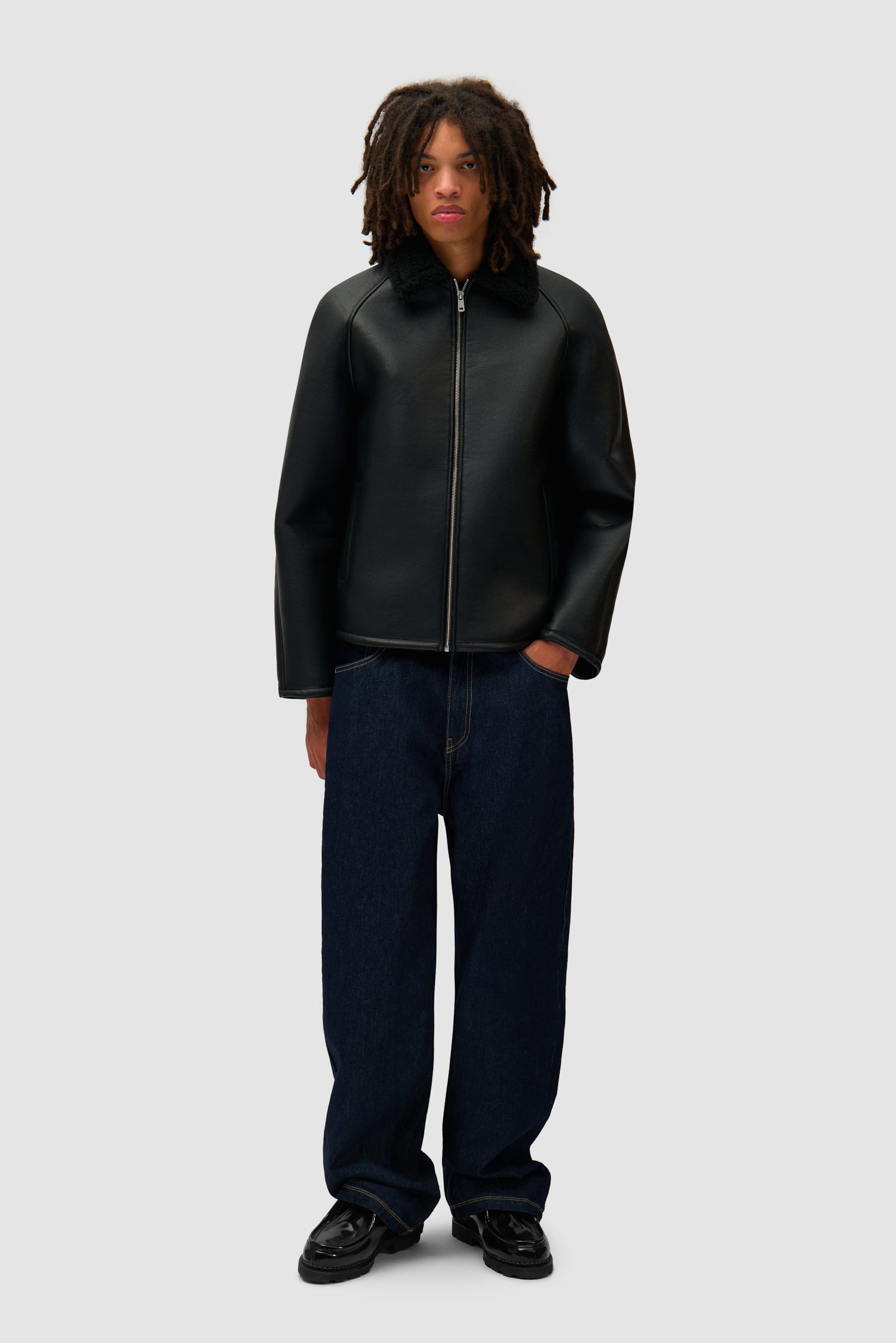 Veste en shearling - Noir