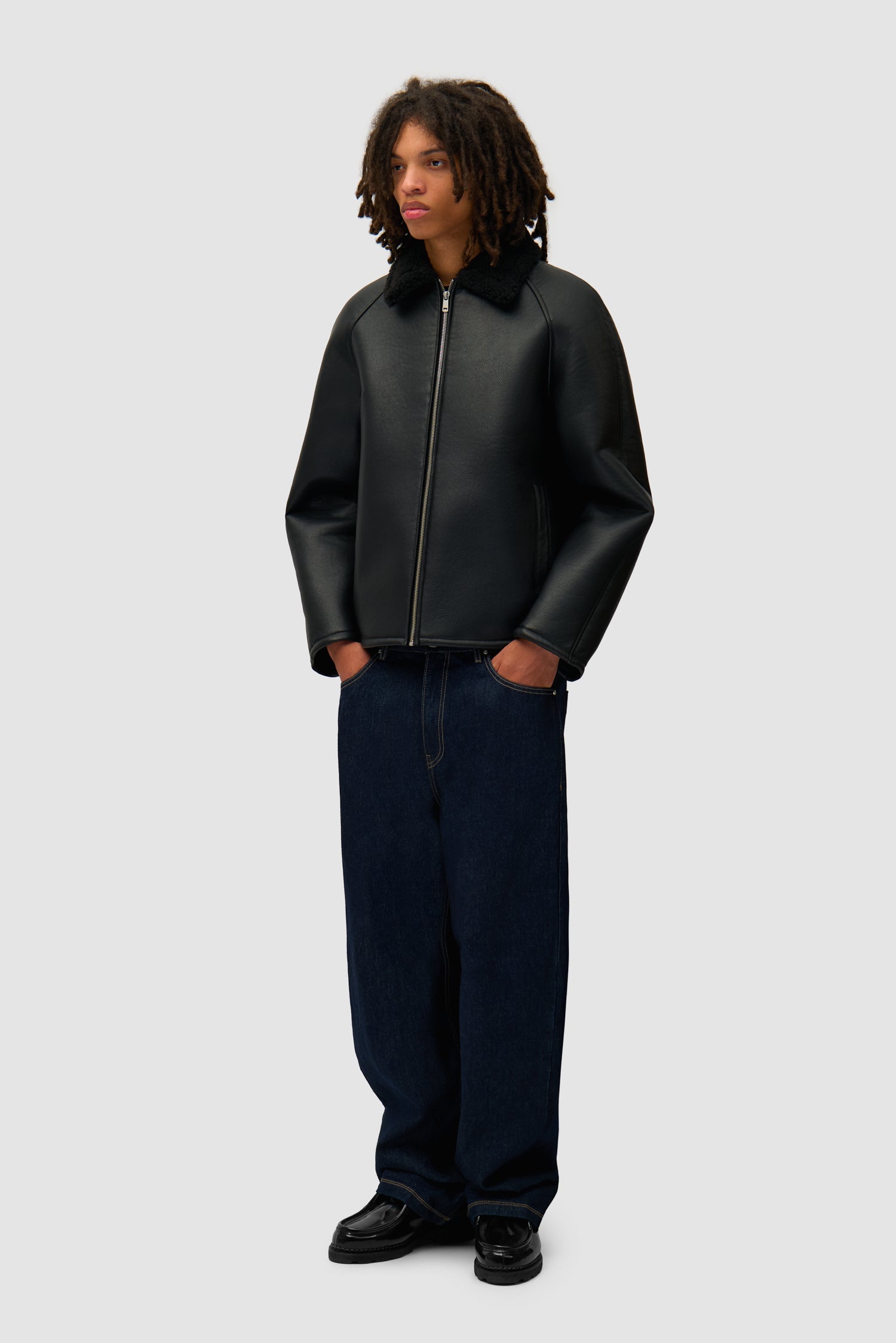 Veste en shearling - Noir