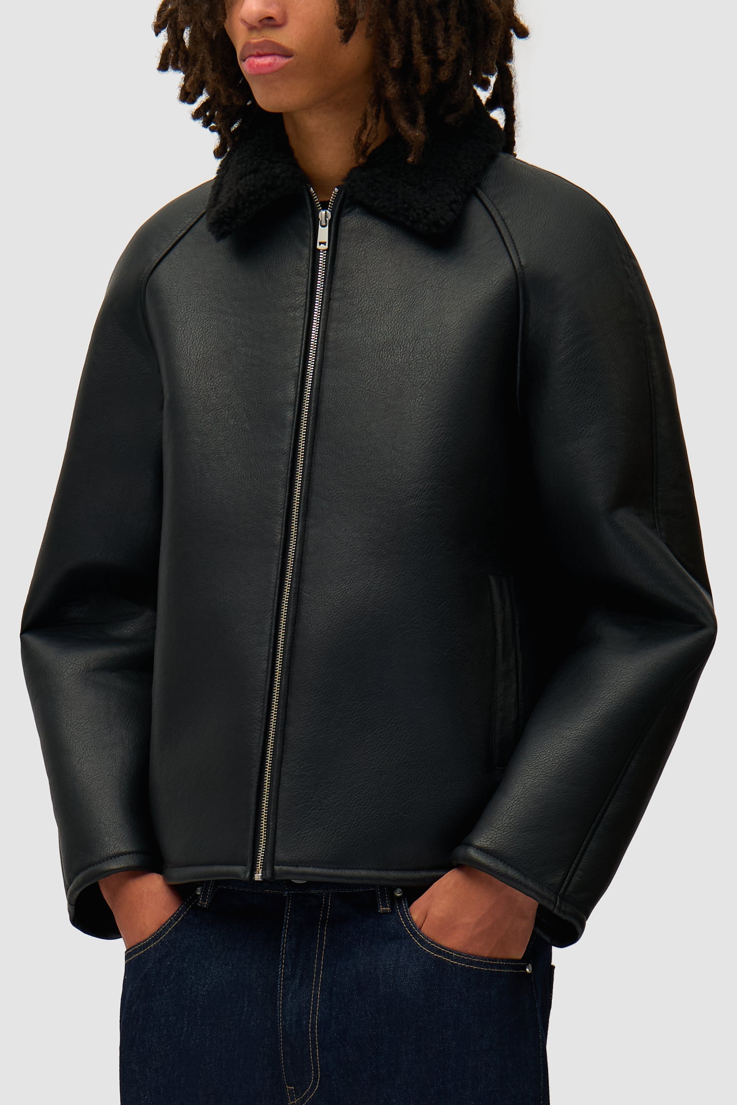 Veste en shearling - Noir