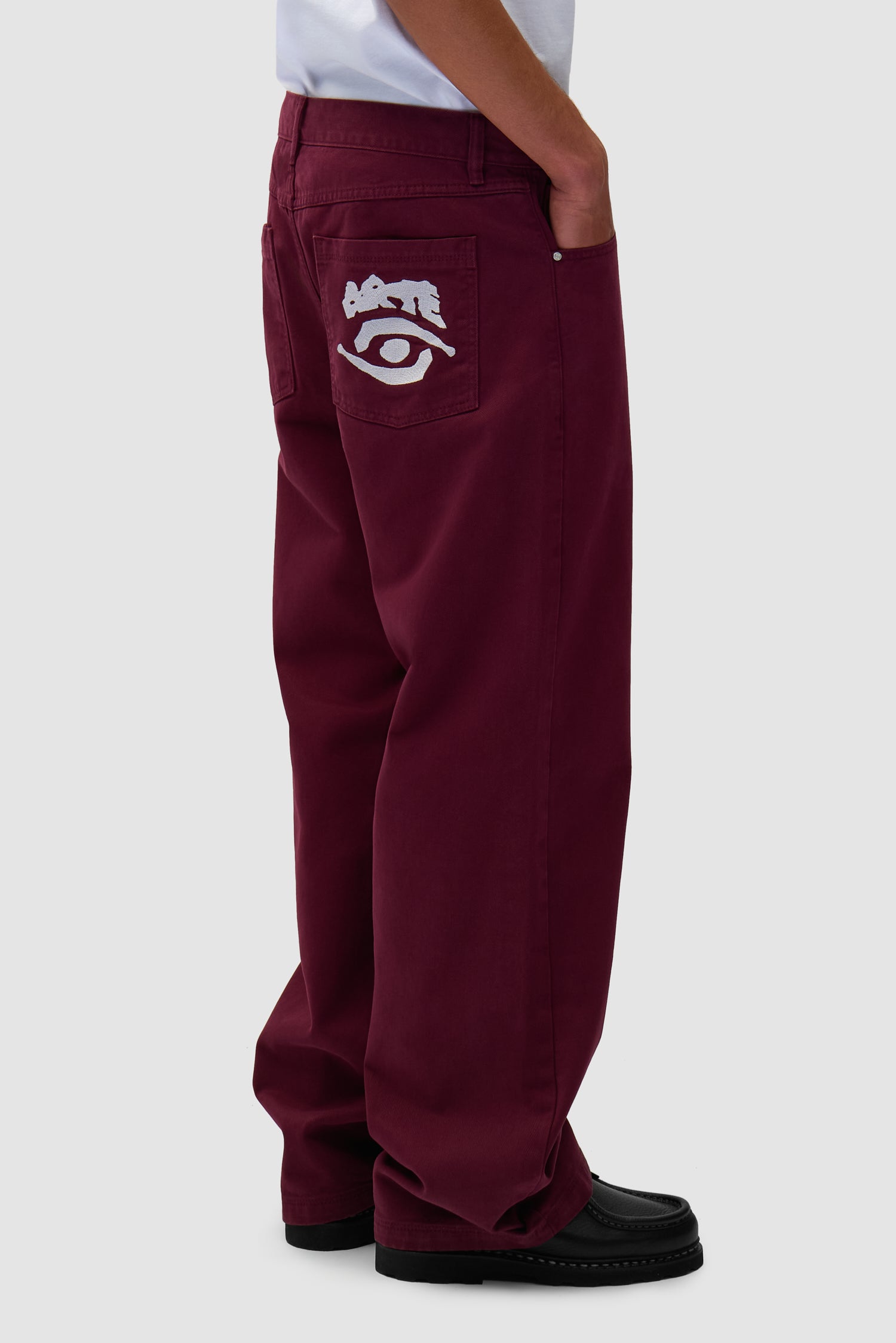 Pantalon graphique à poche arrière - Bordeaux