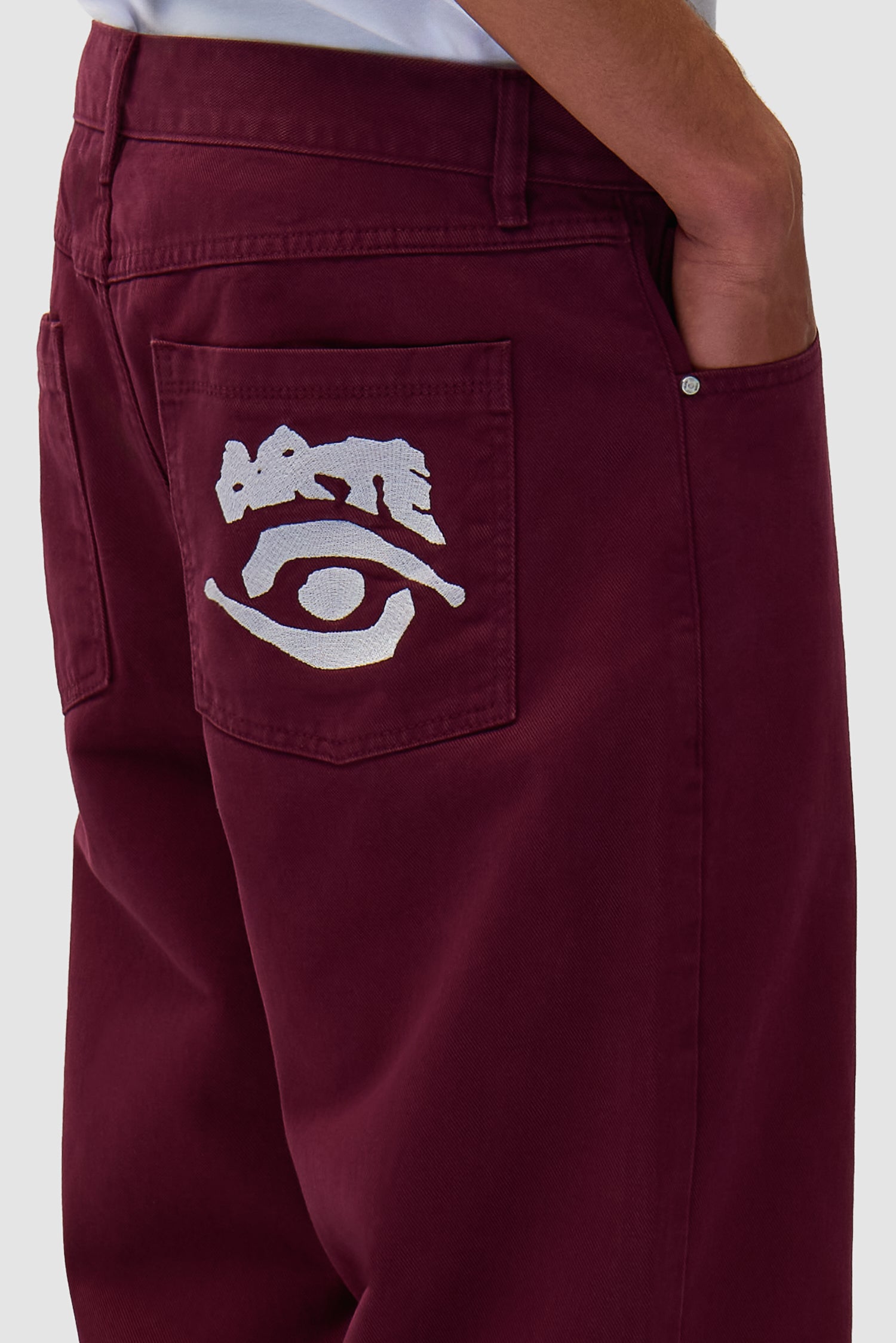 Pantalon graphique à poche arrière - Bordeaux