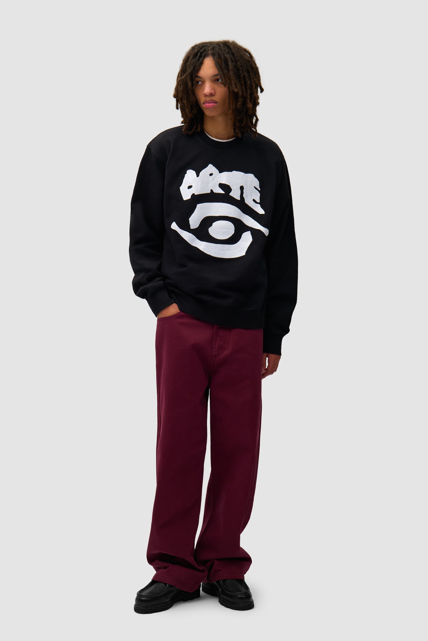 Pantalon graphique à poche arrière - Bordeaux