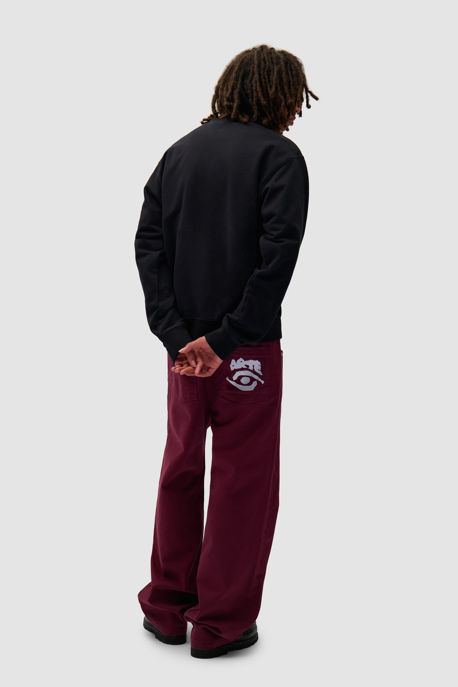 Pantalon graphique à poche arrière - Bordeaux