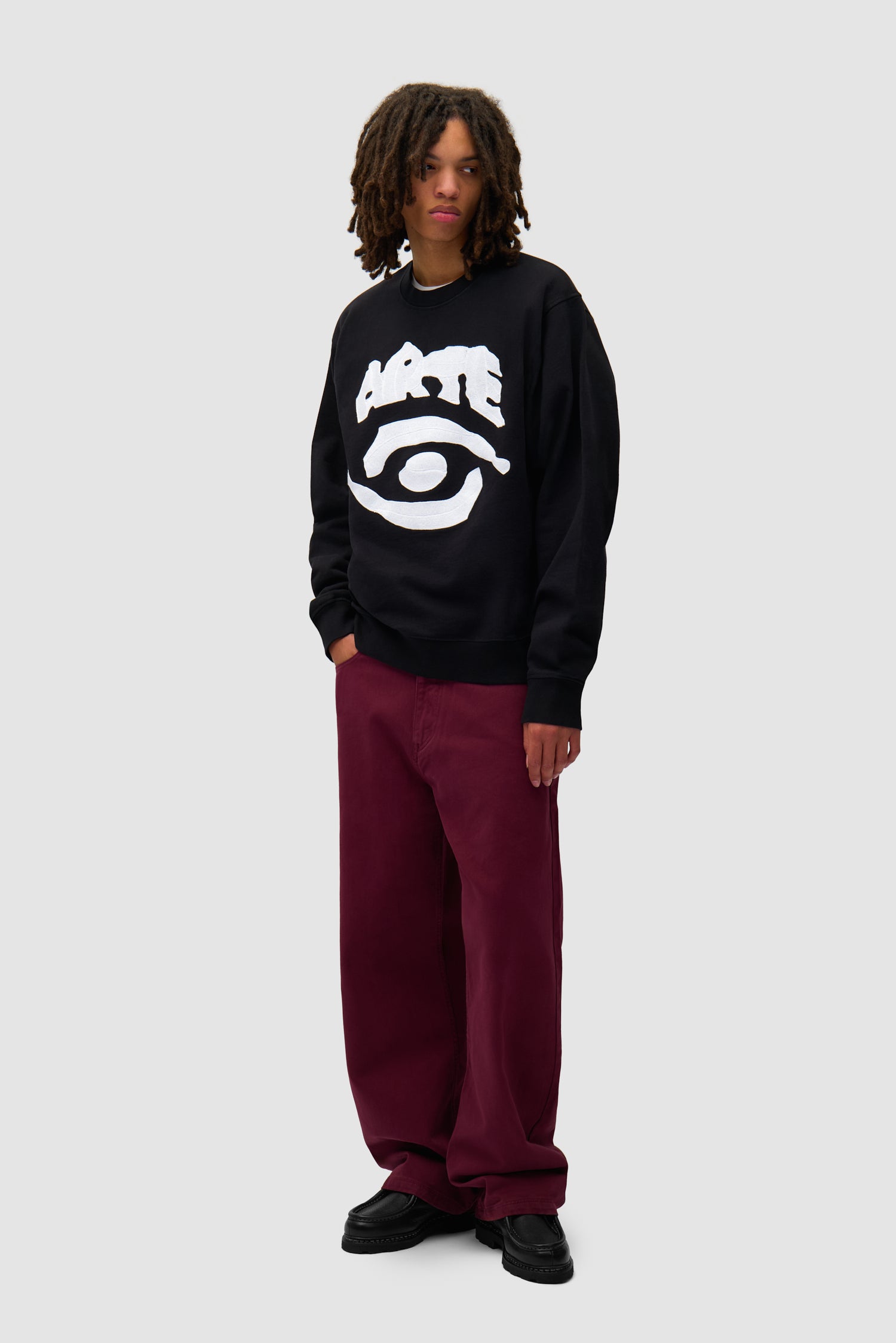 Pantalon graphique à poche arrière - Bordeaux