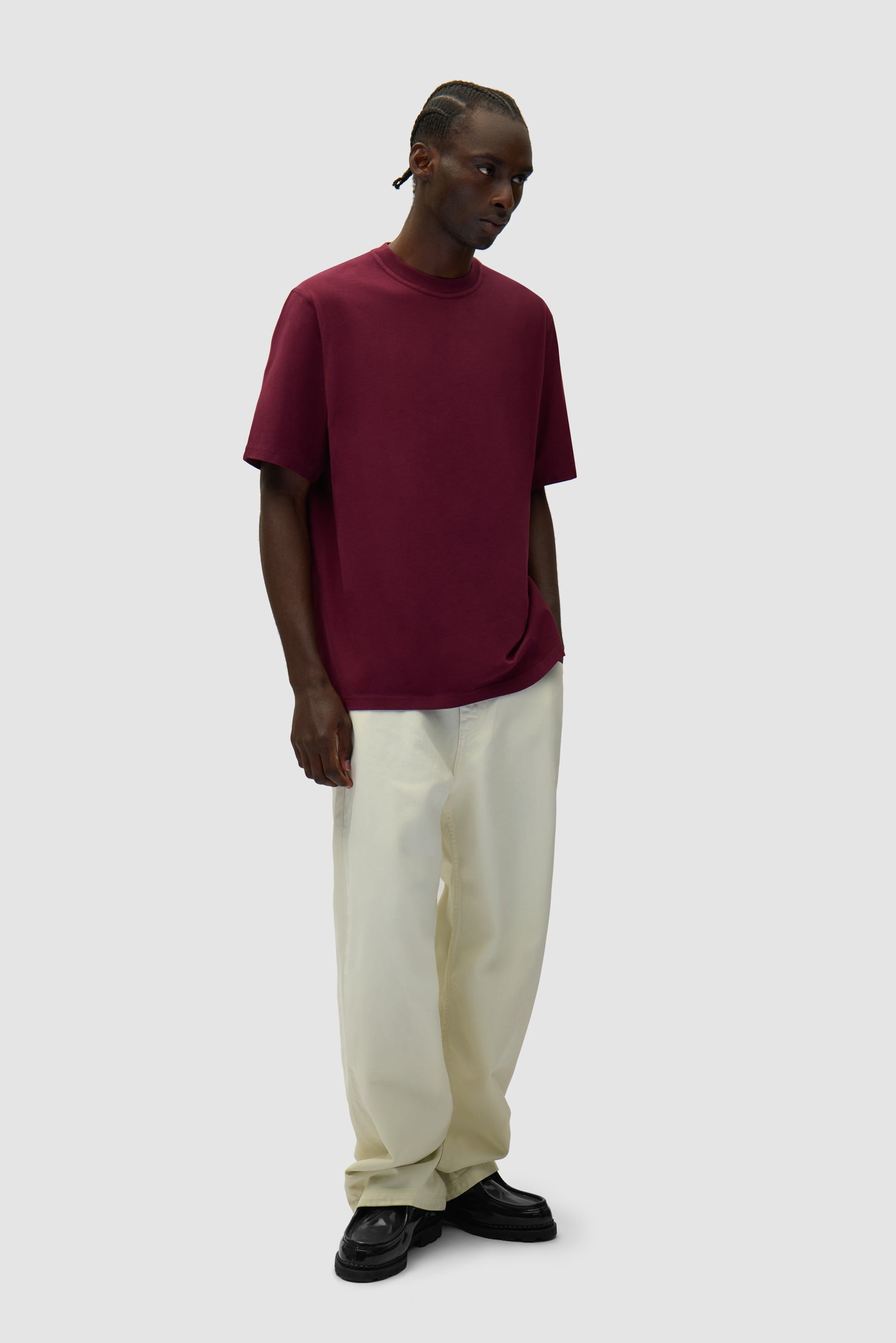 Pantalon graphique à poche arrière - Crème