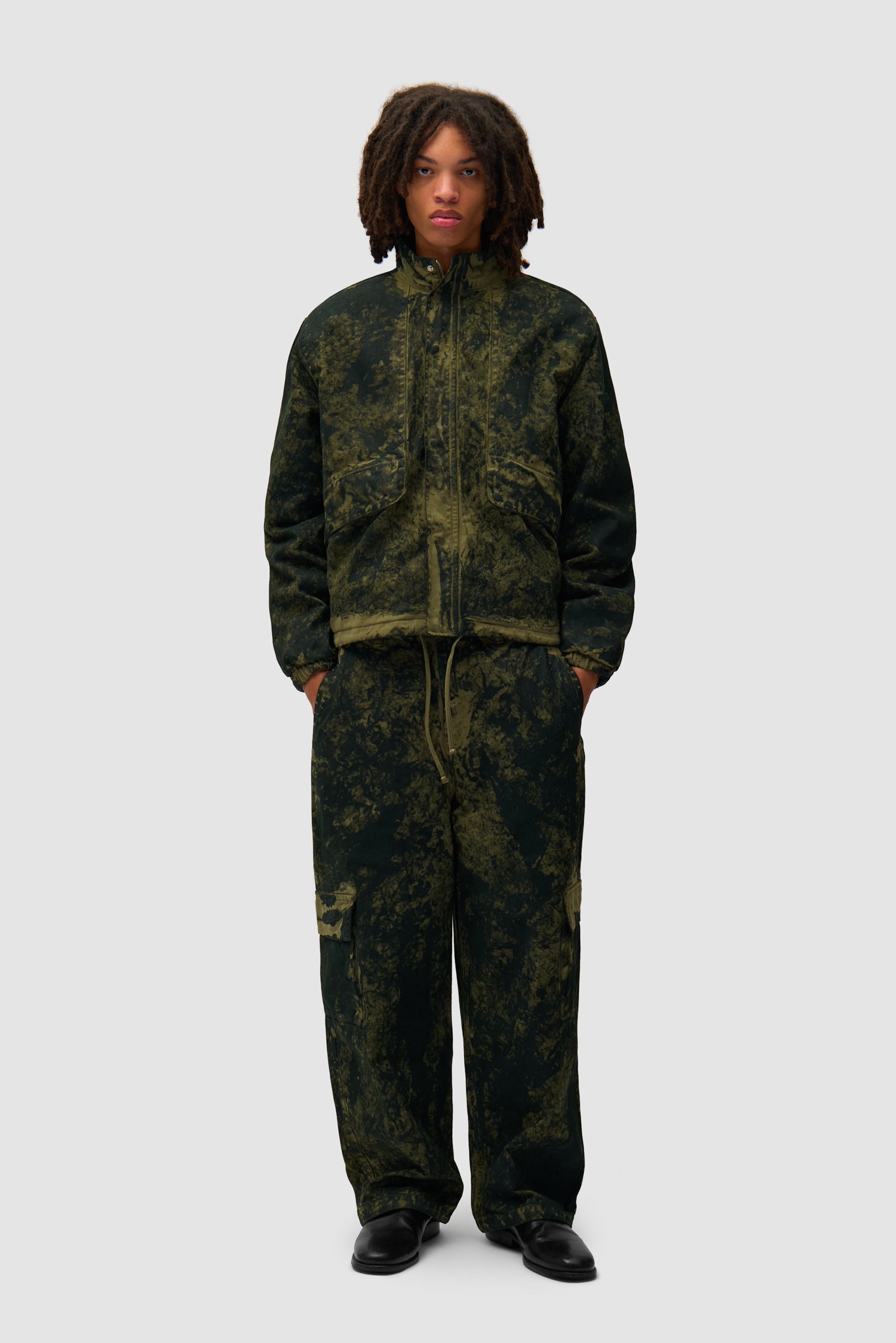 Blouson peinture à l'ancienne - Vert