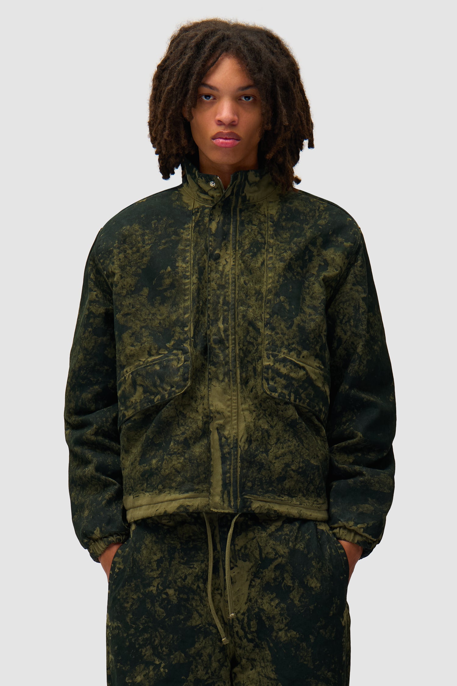 Blouson peinture à l'ancienne - Vert