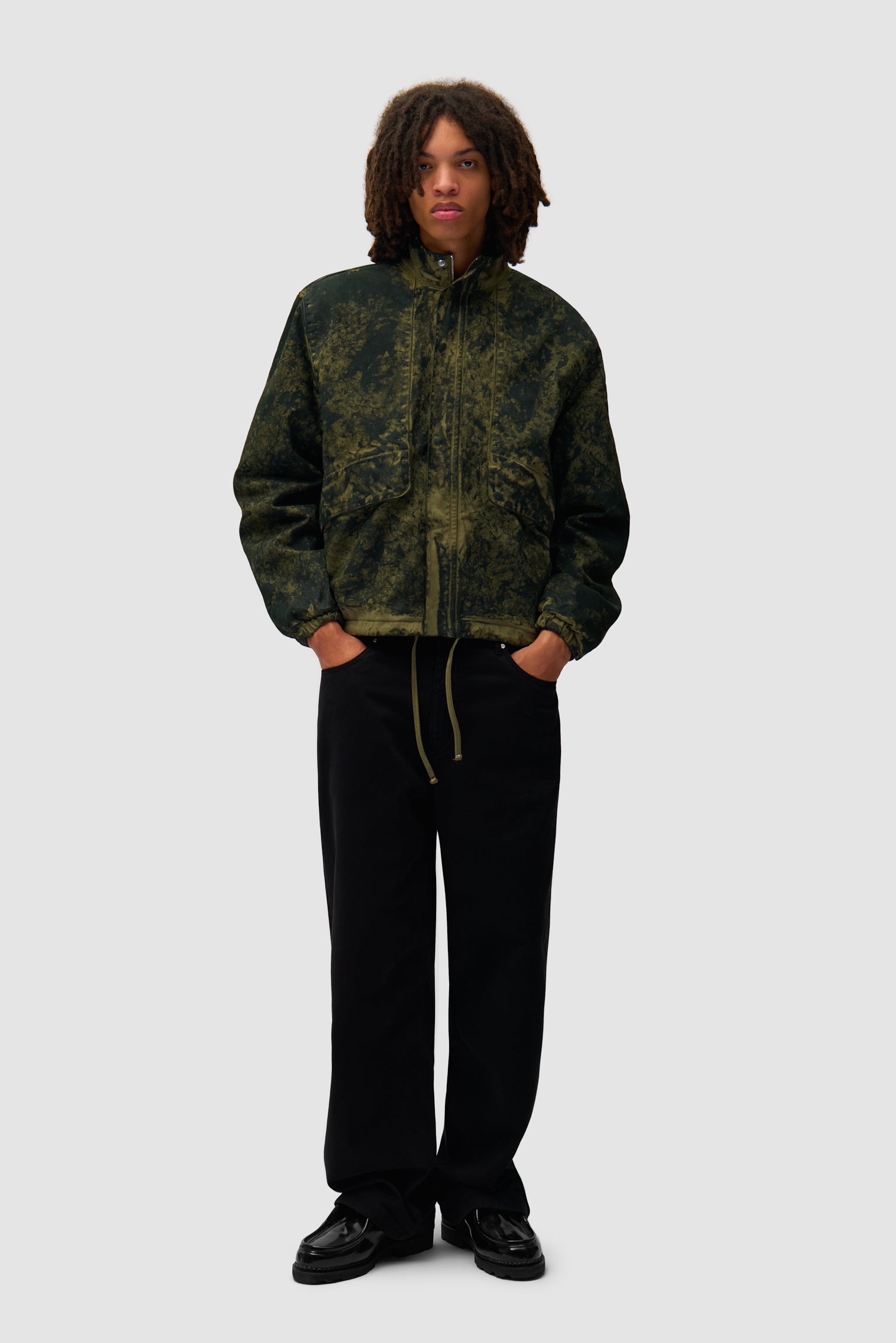 Blouson peinture à l'ancienne - Vert