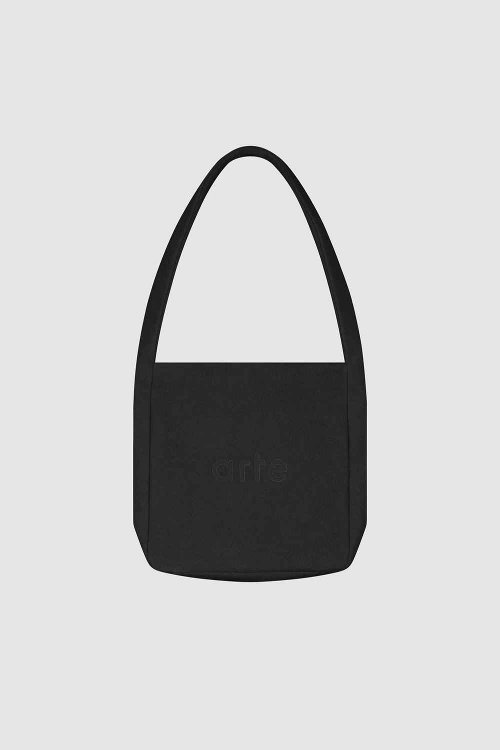 Boiled Wool Bag in Black, front view