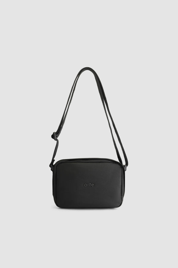 Nylon Bakka Bag in Black, front view