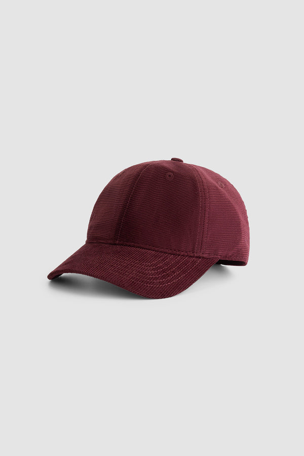 Corduroy Cap in Bordeaux, front view
