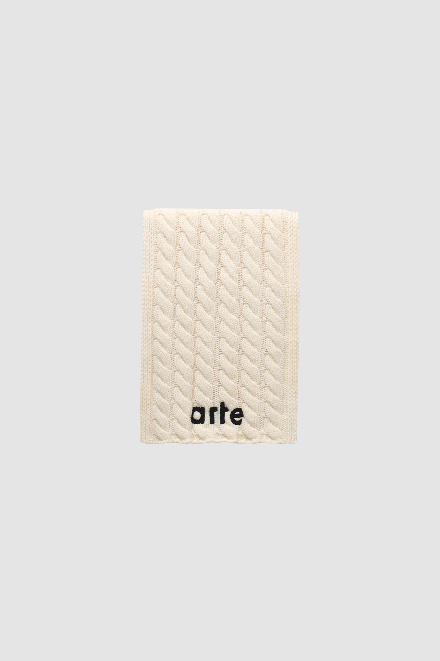 Écharpe texturée à logo - Crème