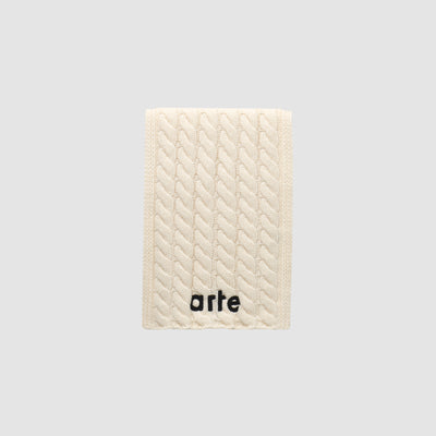 Écharpe texturée à logo - Crème