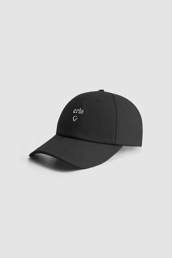 Heart Logo Cap in Black, front view
