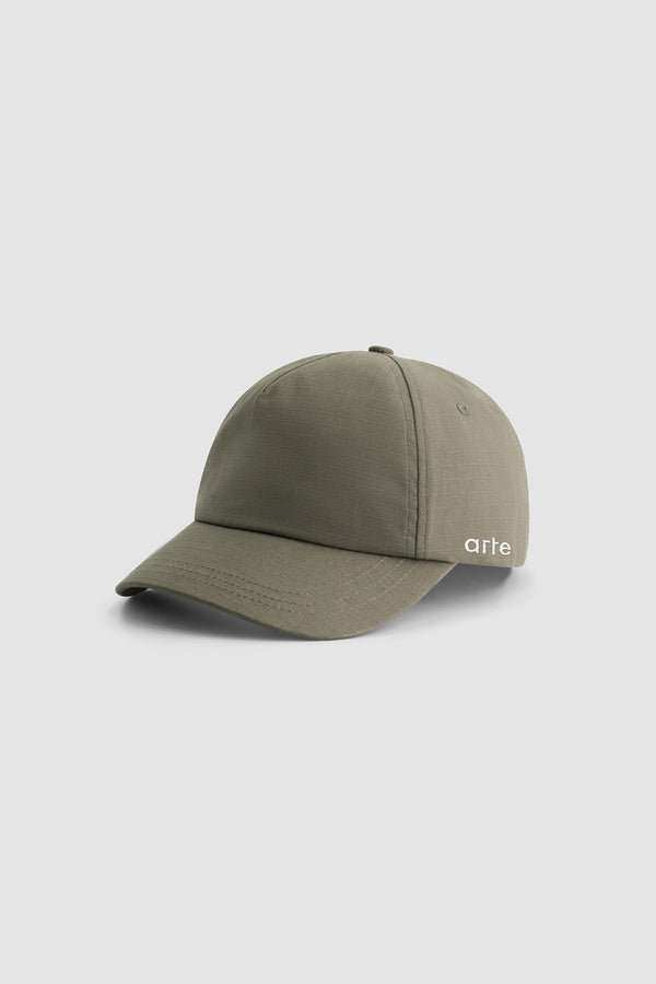 Arte Ripped Cap in Green, front view