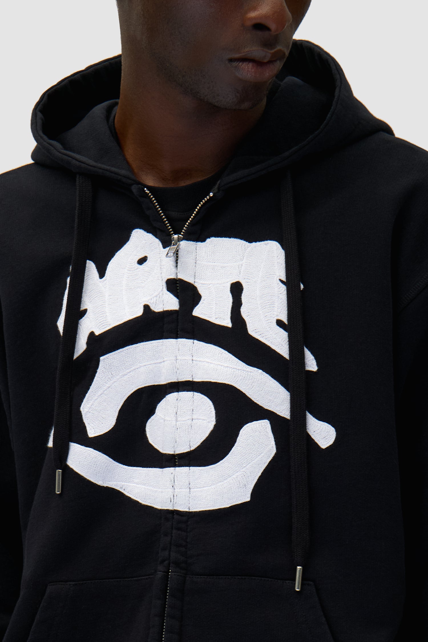 Sweat à capuche zippé Eye - Noir