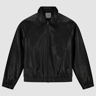 Veste en cuir basique - Noir