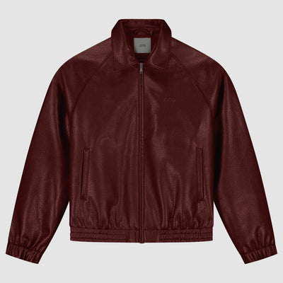 Veste en cuir basique - Bordeaux