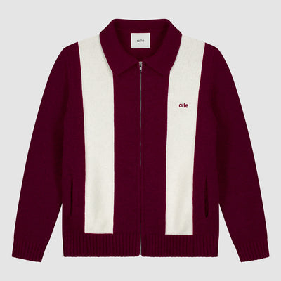 Cardigan - Bordeaux/Crème