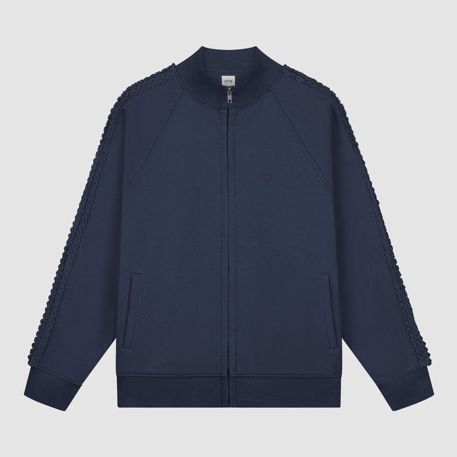 Flora Trim Track Jacket - Navy